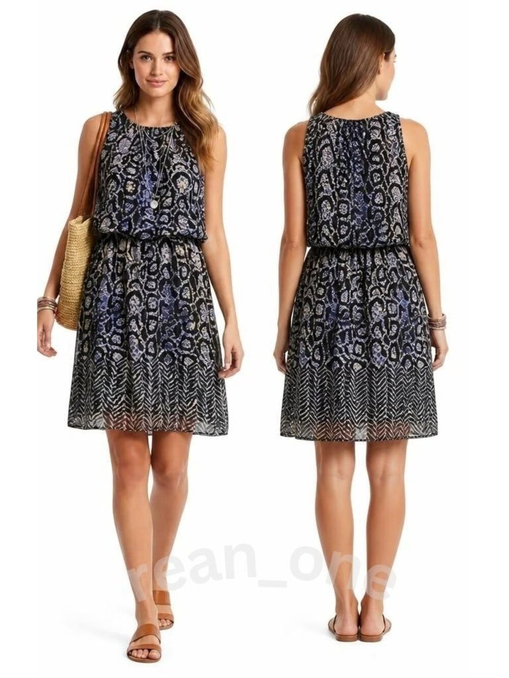 Tibi New York Women's Black Multi Color Animal Print 100% Silk Dress Size 2